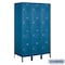 Salsbury Industries 4 Tier Metal Locker, 54"Wx78"Hx21"D, 12 Door, Blue, Unassembled 18-54361BL-U - alternate 1